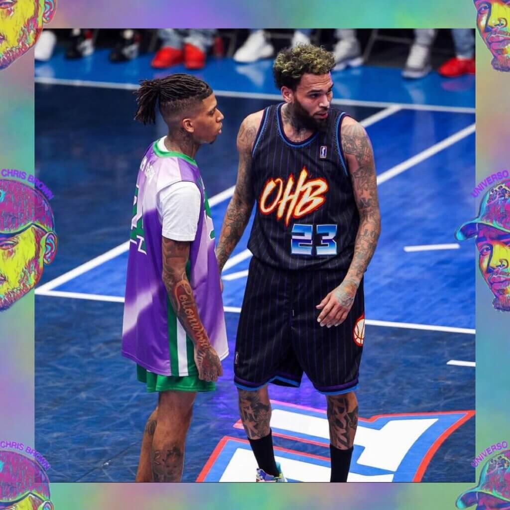 CHRIS BROWN VS NLE CHOPPA EM RACHÃO DE BASQUETE INTENSO * Feat